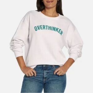 NWT Wildfox White "OVERTHINKER" Graphic Sweatshirt